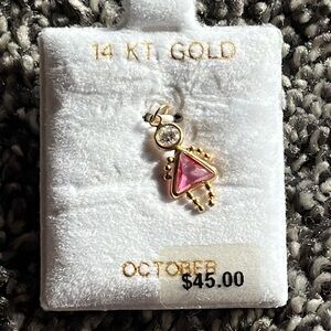 14 kt gold birthstone charm